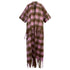 Plaid poncho with fringes on a white background (Pink)