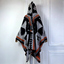 Tribal Chic Hooded Wool Short Kimono