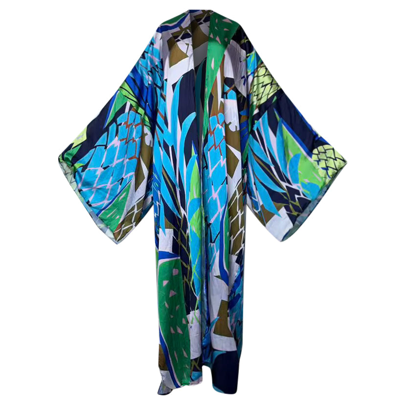 Lagoon Mosaic Silk Kimono