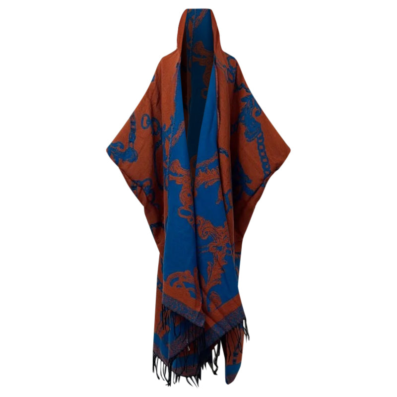 Robe Kimono Grandeur Luxe Hooded Wool Kimono (Orange)