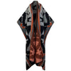 Robe Kimono Tribal Chic Hooded Wool Kimono (Grey Orange)