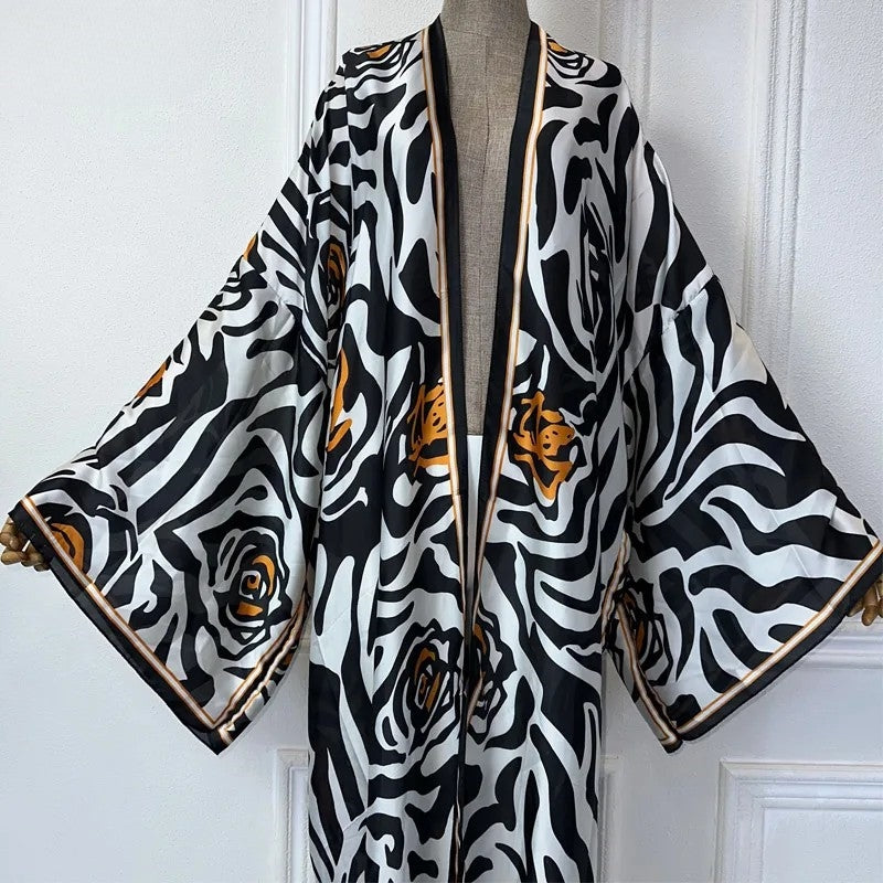 Zebra Bloom Kimono
