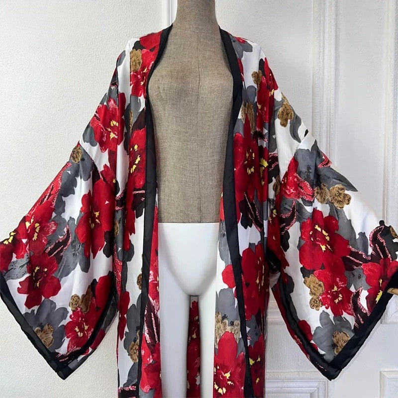 Crimson Petals Kimono