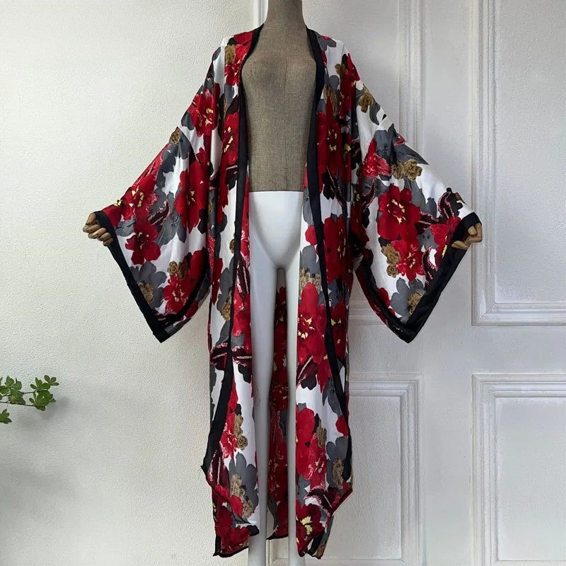 Crimson Petals Kimono