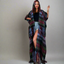 Holiday Plaid Hooded Wool Kimono