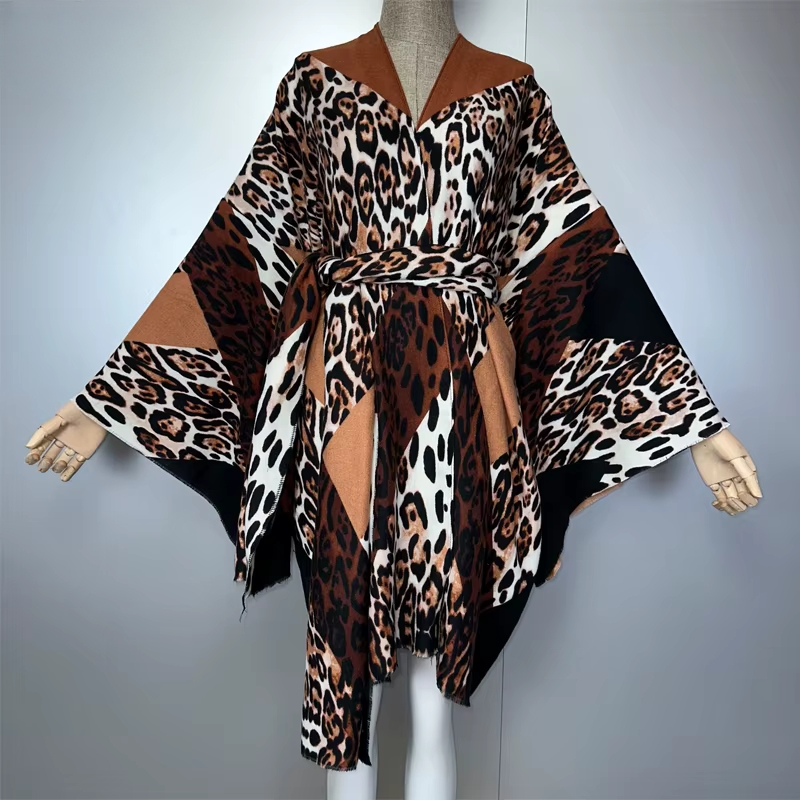 Leopard print dress on a mannequin against a plain background (Brown)