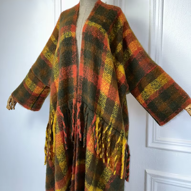 Kimono en laine rustique chic