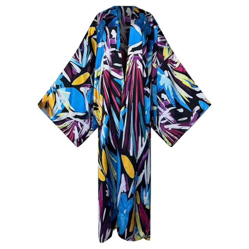 Indigo Paradise Silk Kimono