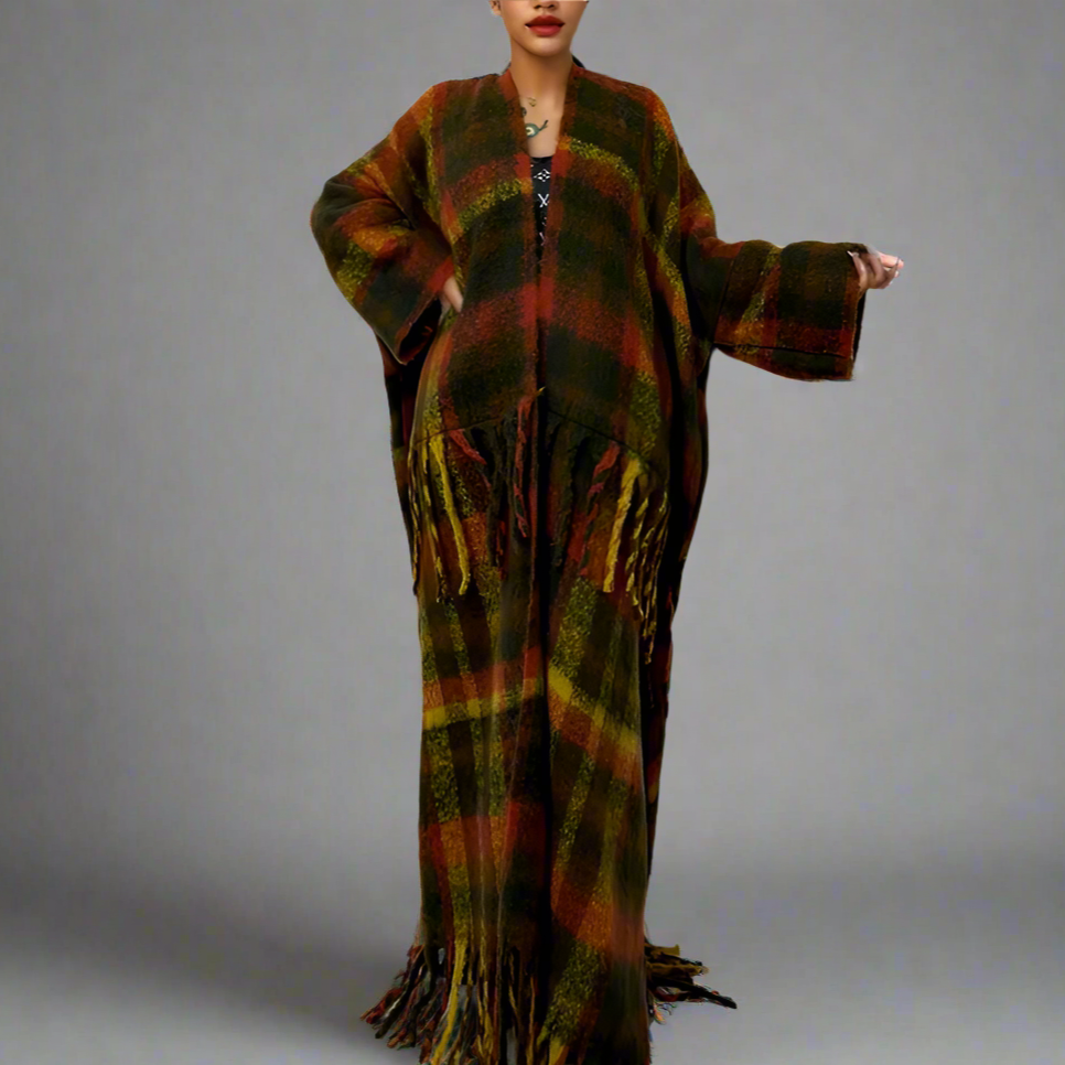 Kimono en laine rustique chic