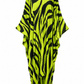 Electric Jungle Silk Kaftan Dress