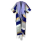 Striped scarf with fringes on a white background (Purple)