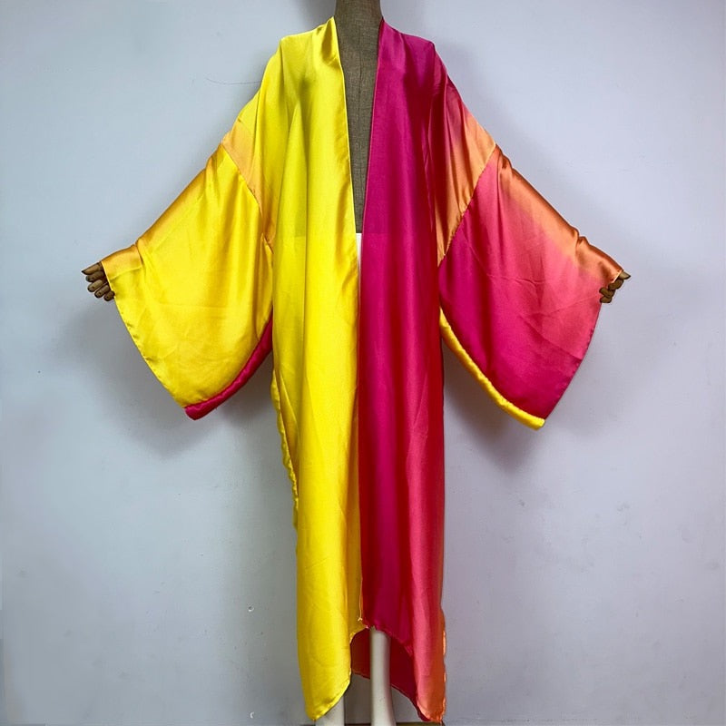Robe Kimono Starburst Kimono (Yellow Pink)