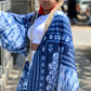 Denim Tie Die Fringed Kimono - Lashawn Janae
