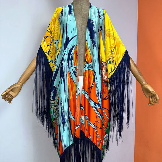 Azure Dreams Tasseled Kimono - Lashawn Janae