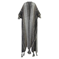 Robe Kimono Knitted Sweater Kimono (Grey)