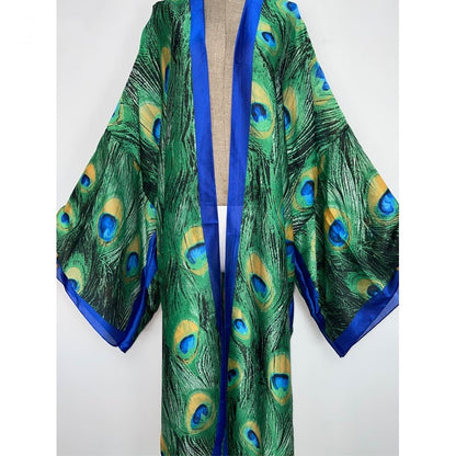 Peacock Feathers Kimono