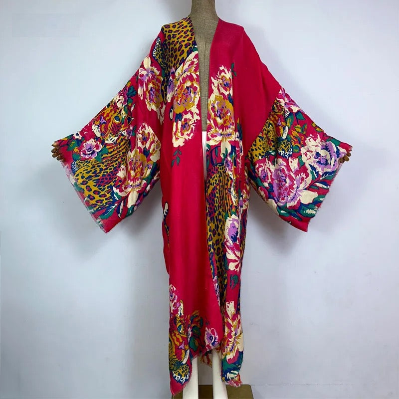 Kimono de jardin léopard 