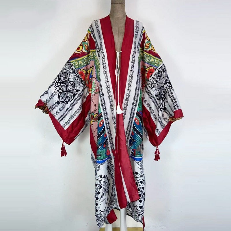 Kimono rojo vivo