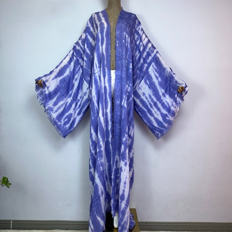 Kimono tie-dye en lin 