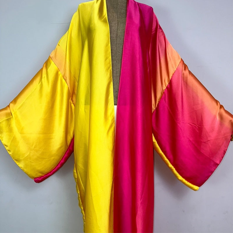 Robe Kimono Starburst Kimono (Yellow Pink)