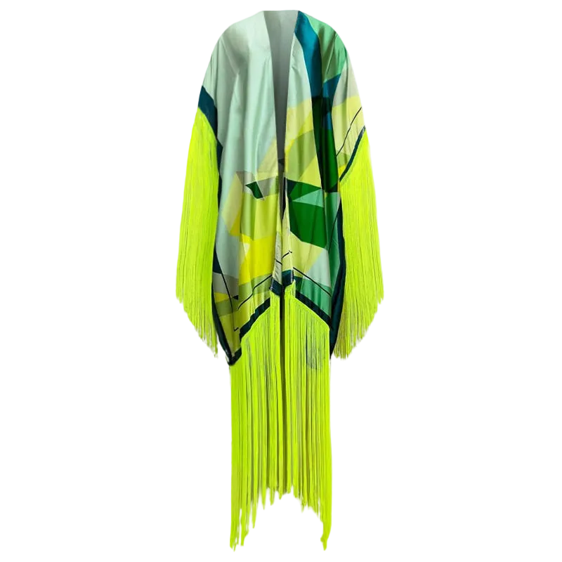 Neon Tropical Oasis Tasseled Kimono - Lashawn Janae