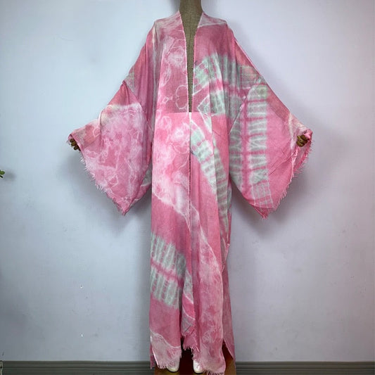 *VENTA FINAL* Kimono teñido anudado de algodón de azúcar
