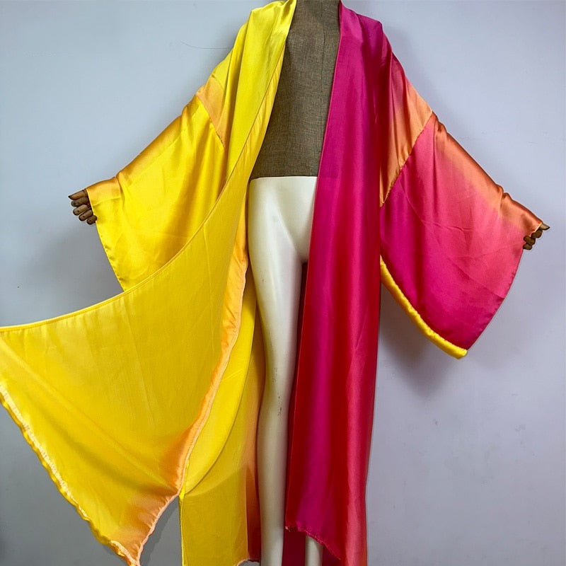 Robe Kimono Starburst Kimono (Yellow Pink)