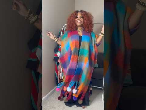 Quimono de lana de salón a cuadros Funky