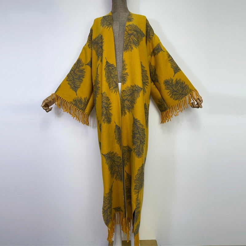 Fall Leaves Sweater Kimono (7375395324062)