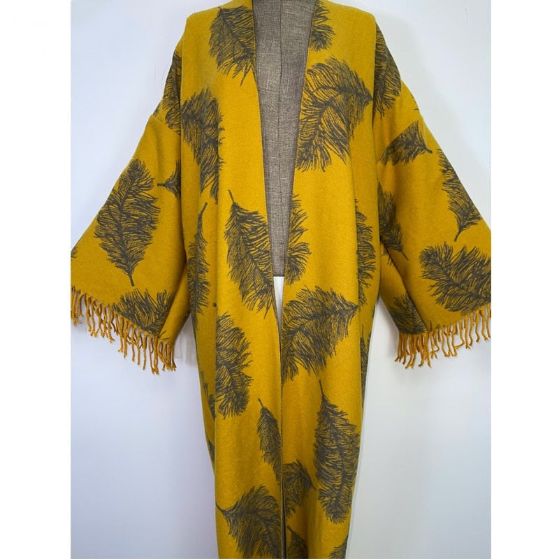 Fall Leaves Sweater Kimono (7375395324062)